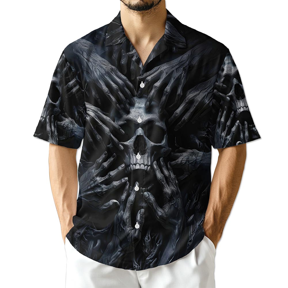 Netecom Dark Skull Hawaiian Shirt for Men