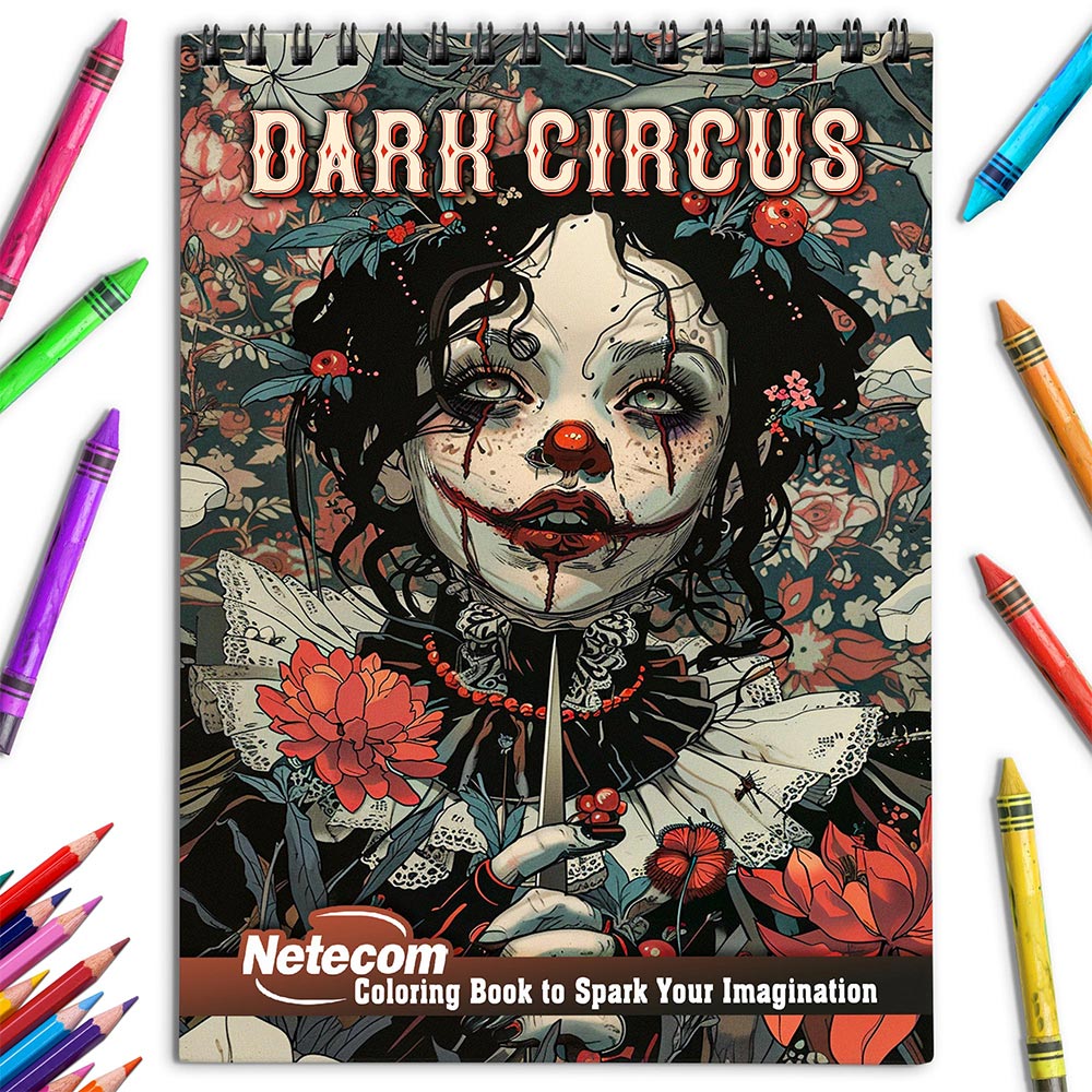 Netecom Dark Circus Coloring Book for Adults
