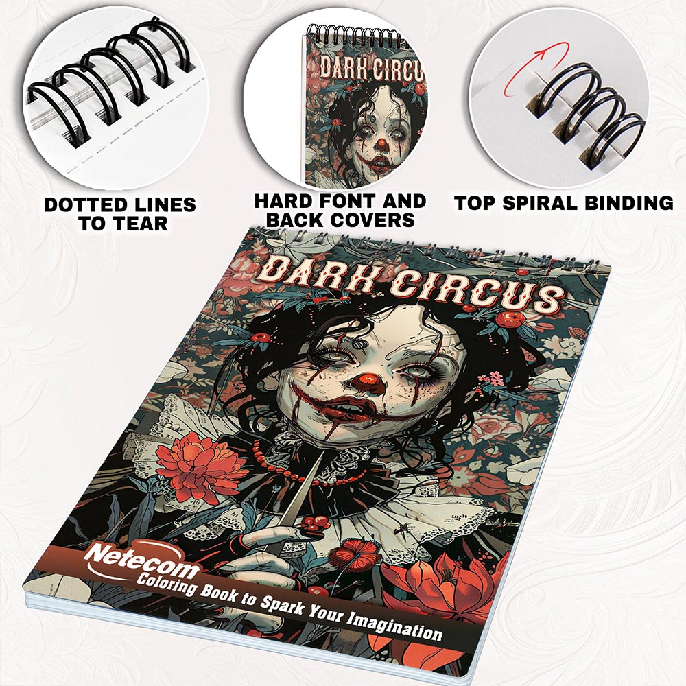 Netecom Dark Circus Coloring Pages for Adults