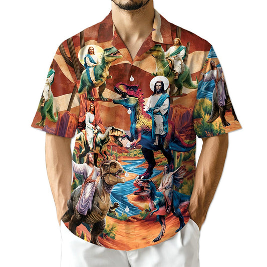 Netecom Dinosaur Hawaiian Shirt for Men
