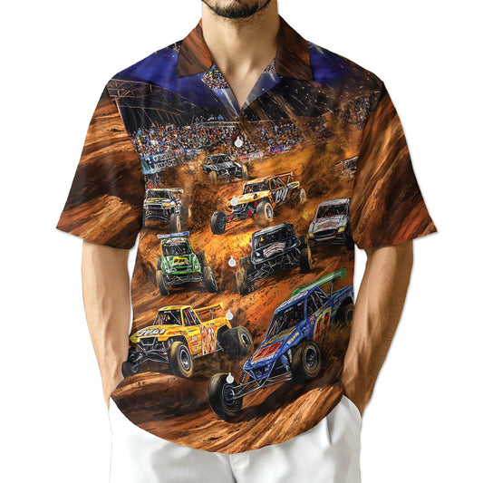 Netecom Dirt Track Racing Hawaiian Shirt for Men