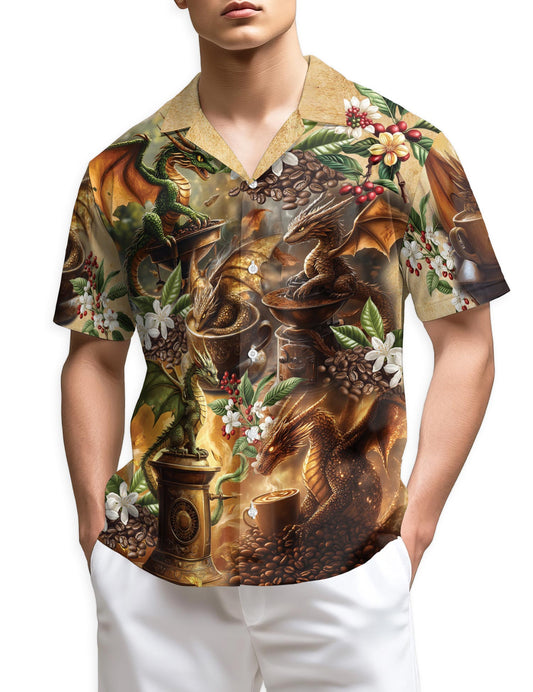 Netecom Dragon Coffee Lovers Hawaiian Shirt for Men