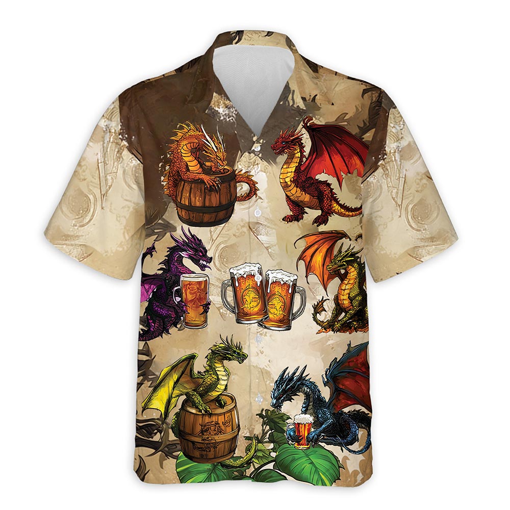 Netecom Dragon Drinks Beer Hawaiian Shirt for Men