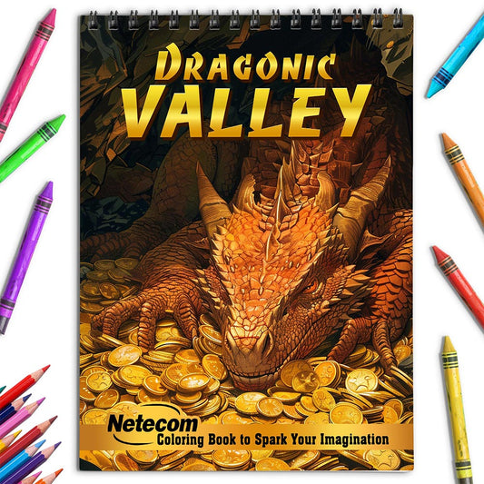 Netecom Dragonic Valley Coloring Book for Adults