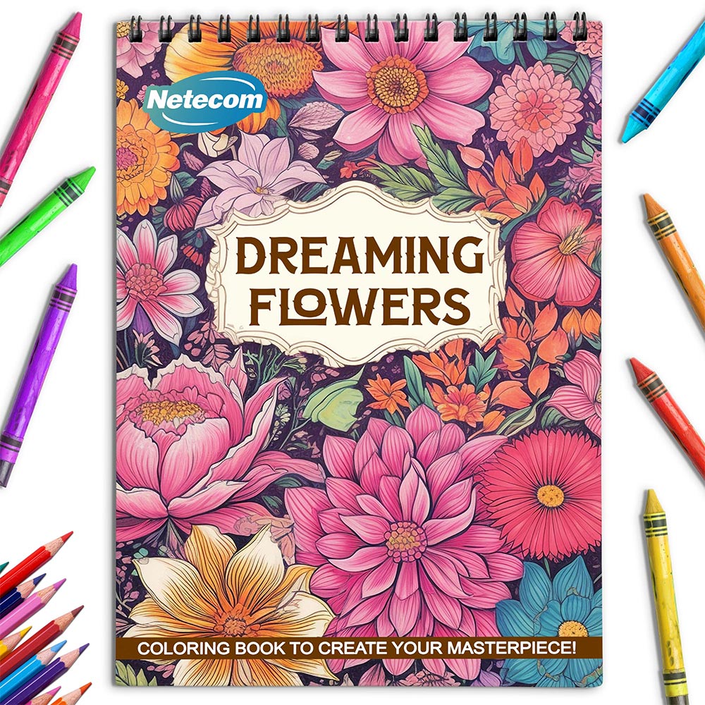 Netecom Dreaming Flowers Coloring Book for Adults