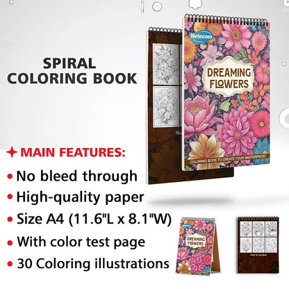 Netecom Dreaming Flowers Coloring Sheets for Adults