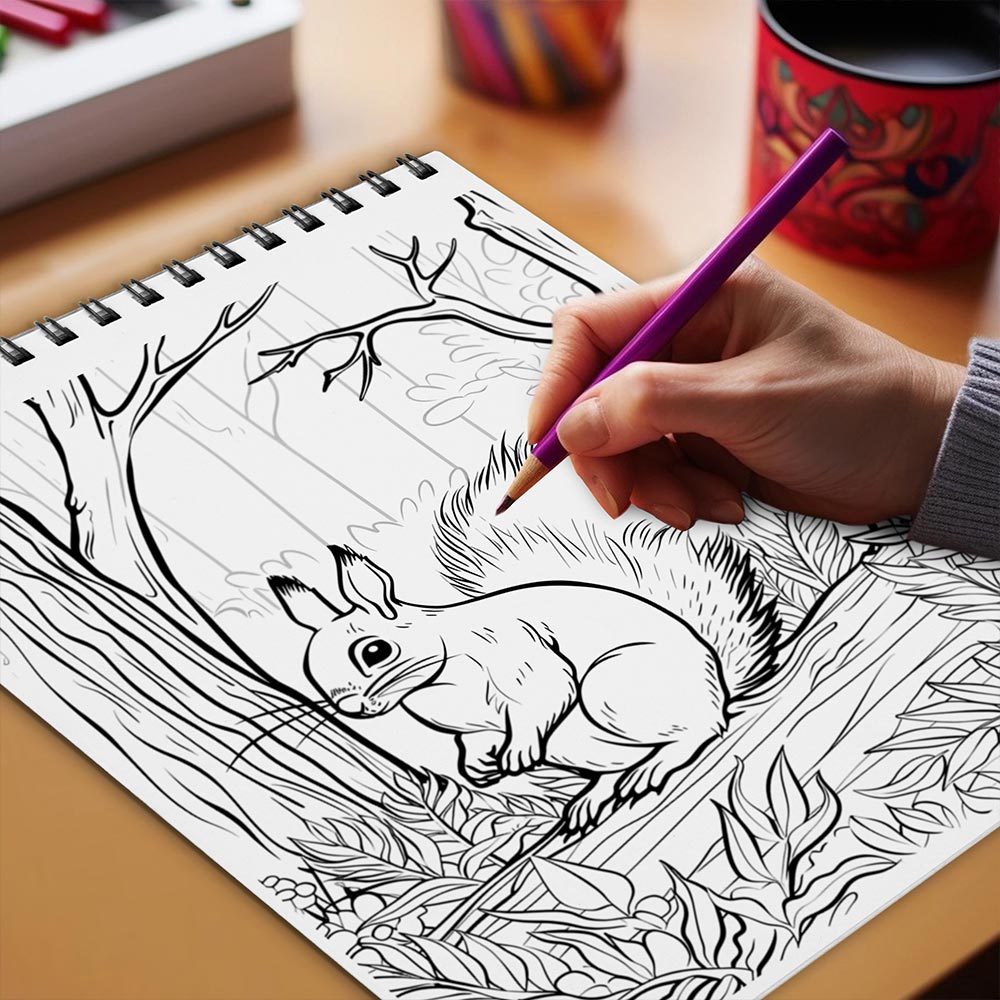 Netecom Dreamy Forest Coloring Book Spriral Bound for Adults