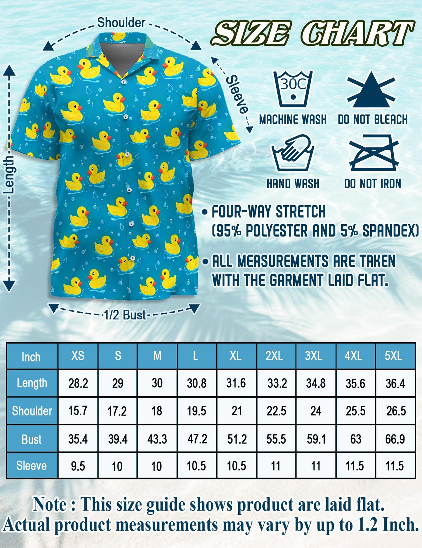 Netecom Duck Hawaiian Shirt for Men, Retro Style, Button Down Summer Beach Short Sleeve, S-5XL
