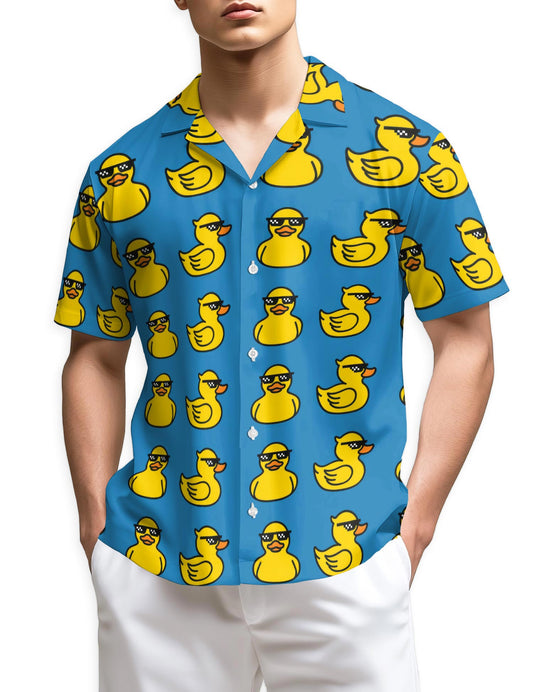 Netecom Duck Pattern Hawaiian Shirt for Men