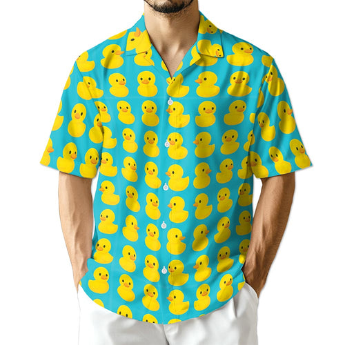 Netecom Duck Pattern Hawaiian Shirt for Men