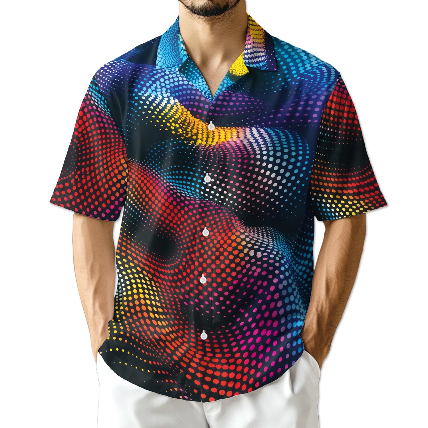 Netecom Dynamic Dots Hawaiian Shirt for Men