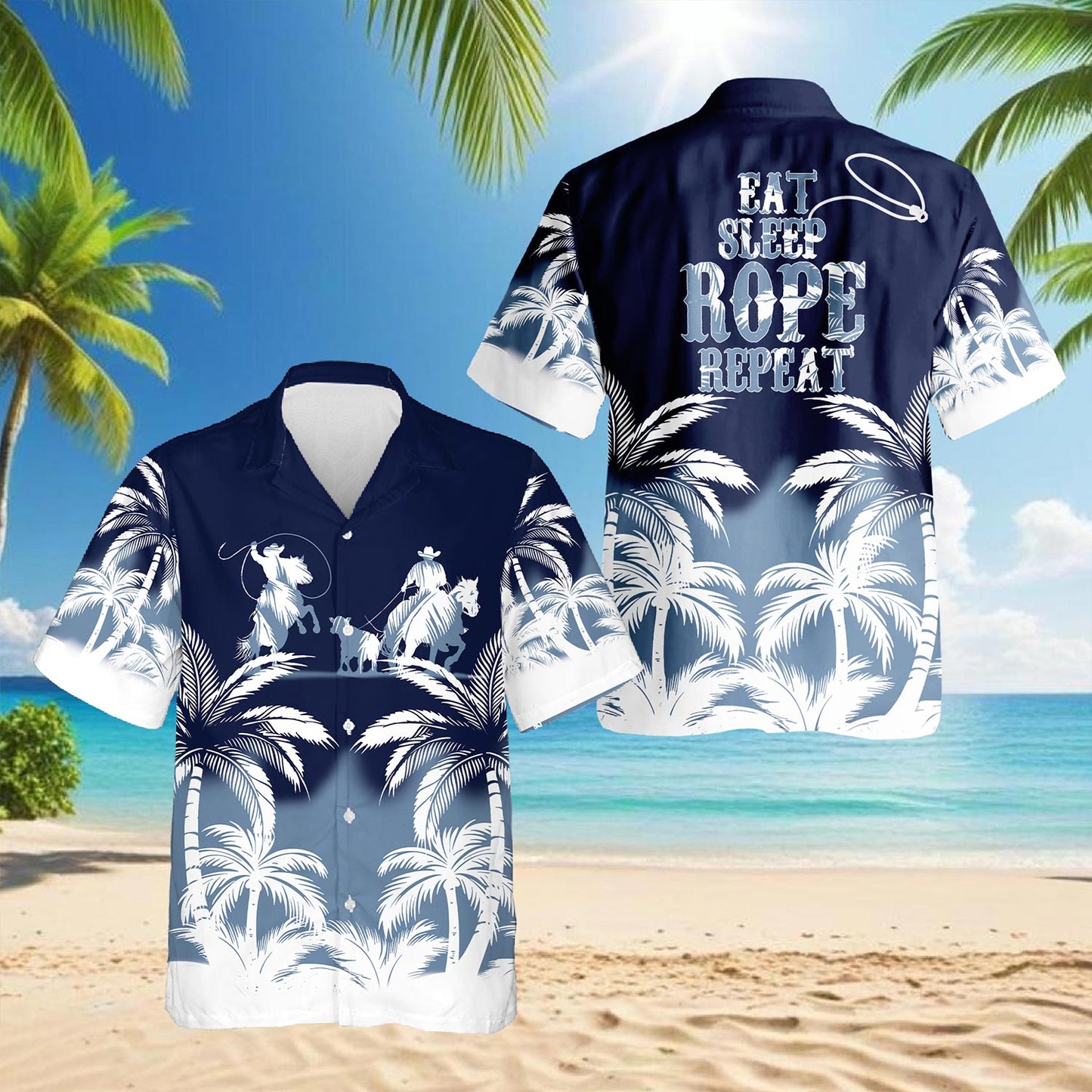 Netecom Eat Sleep Rope Repeat Hawaiian Shirt for Men