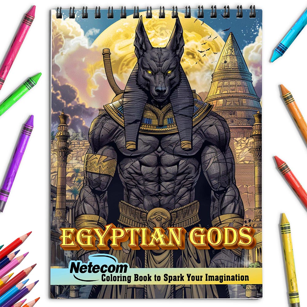 Netecom Egyptian Gods Coloring Book for Adults
