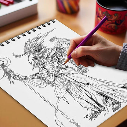Netecom Egyptian Gods Coloring Book Spiral Bound for Adults