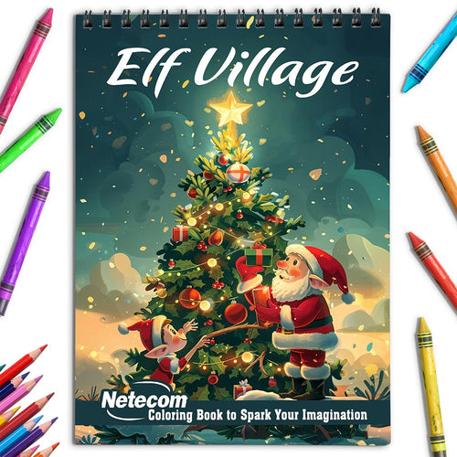 Netecom Elf Village Coloring Book for Adults