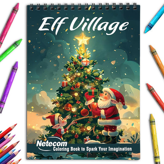 Netecom Elf Village Coloring Book for Adults