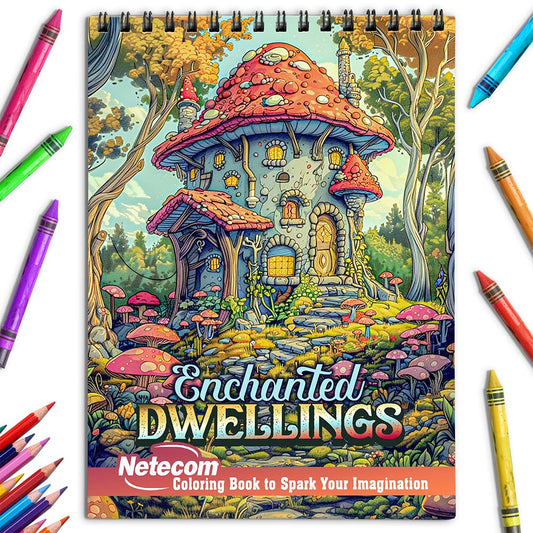 Netecom Enchanted Dwellings Coloring Book for Adults