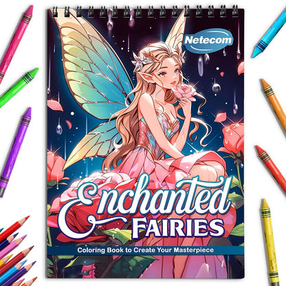 Netecom Enchanted Fairies Coloring Book for Adults