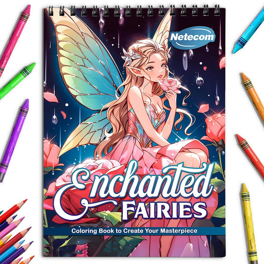 Netecom Enchanted Fairies Coloring Book for Adults