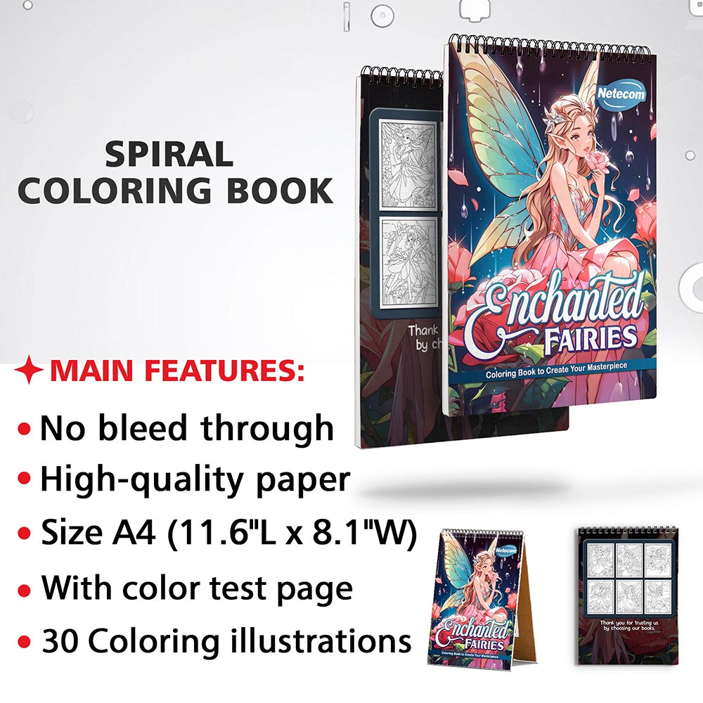Netecom Enchanted Fairies Coloring Sheets for Adults