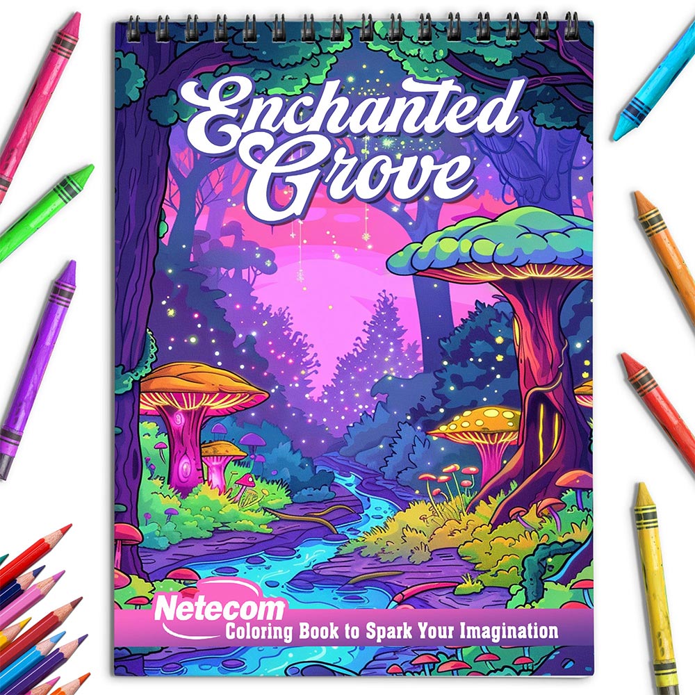 Netecom Enchanted Grove Coloring Book for Adults