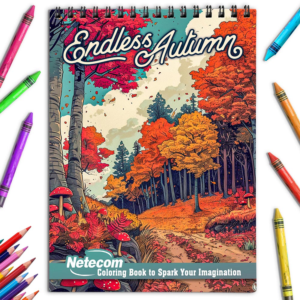 Netecom Endless Autumn Coloring Book for Adults