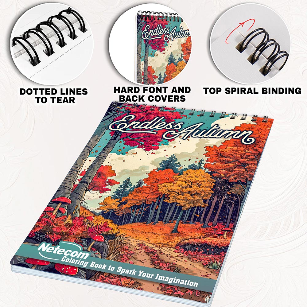 Netecom Endless Autumn Coloring Pages for Adults
