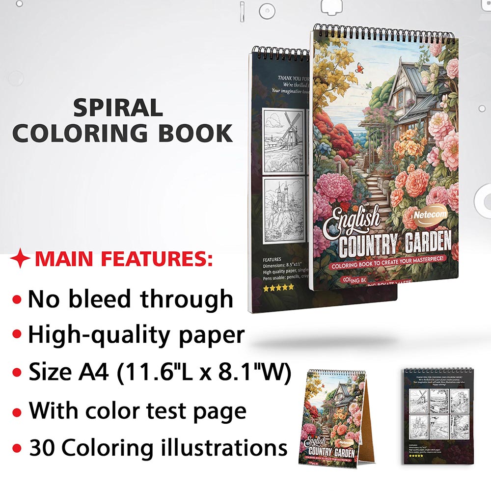 Netecom English Country Garden Coloring Sheets for Adults