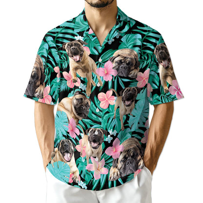 Netecom English Mastiff Flower Hawaiian Shirt for Men