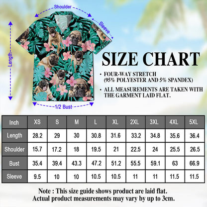 Netecom English Mastiff Flower Hawaiian Shirt for Men, Dog Lover Gifts, Floral Button Down Summer Beach Short Sleeve, S-5XL