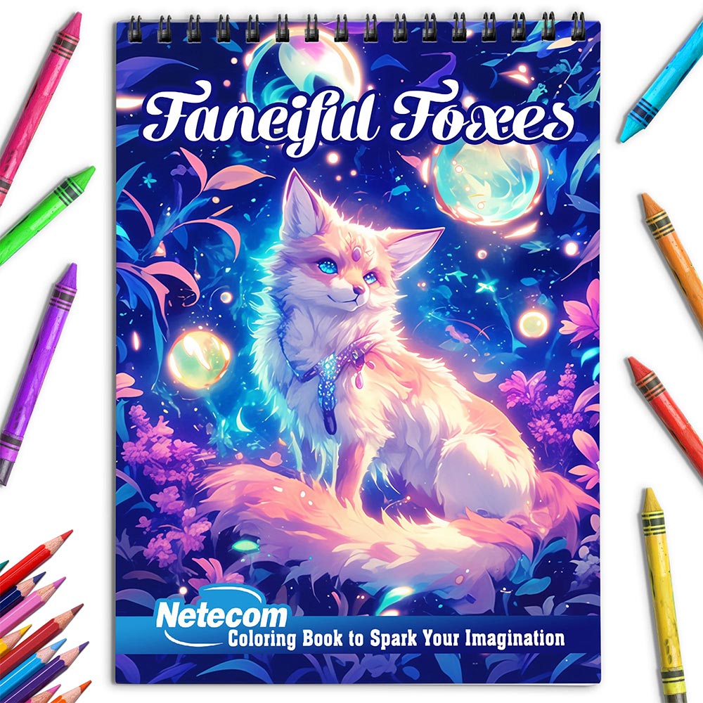 Netecom Fanciful Foxes Coloring Book for Adults