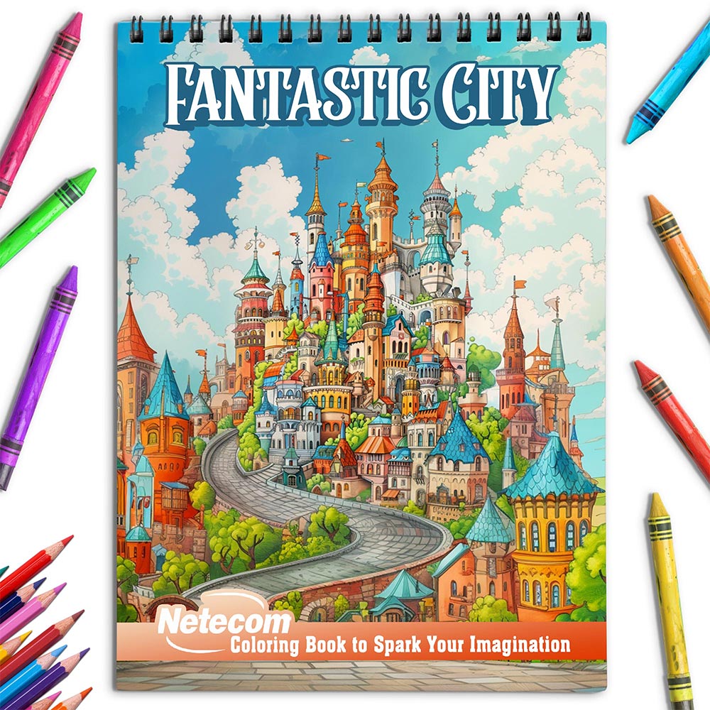 Netecom Fantastic City Coloring Book for Adults