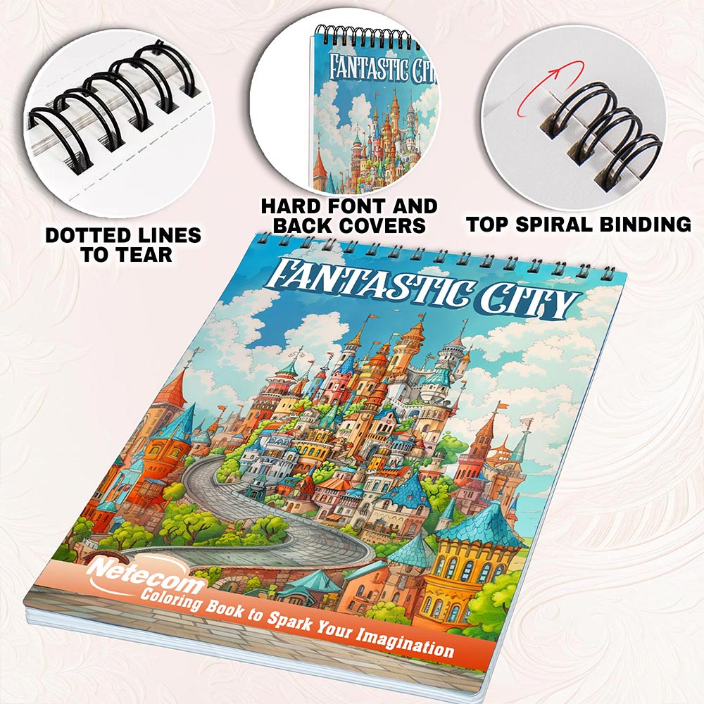 Netecom Fantastic City Coloring Pages for Adults