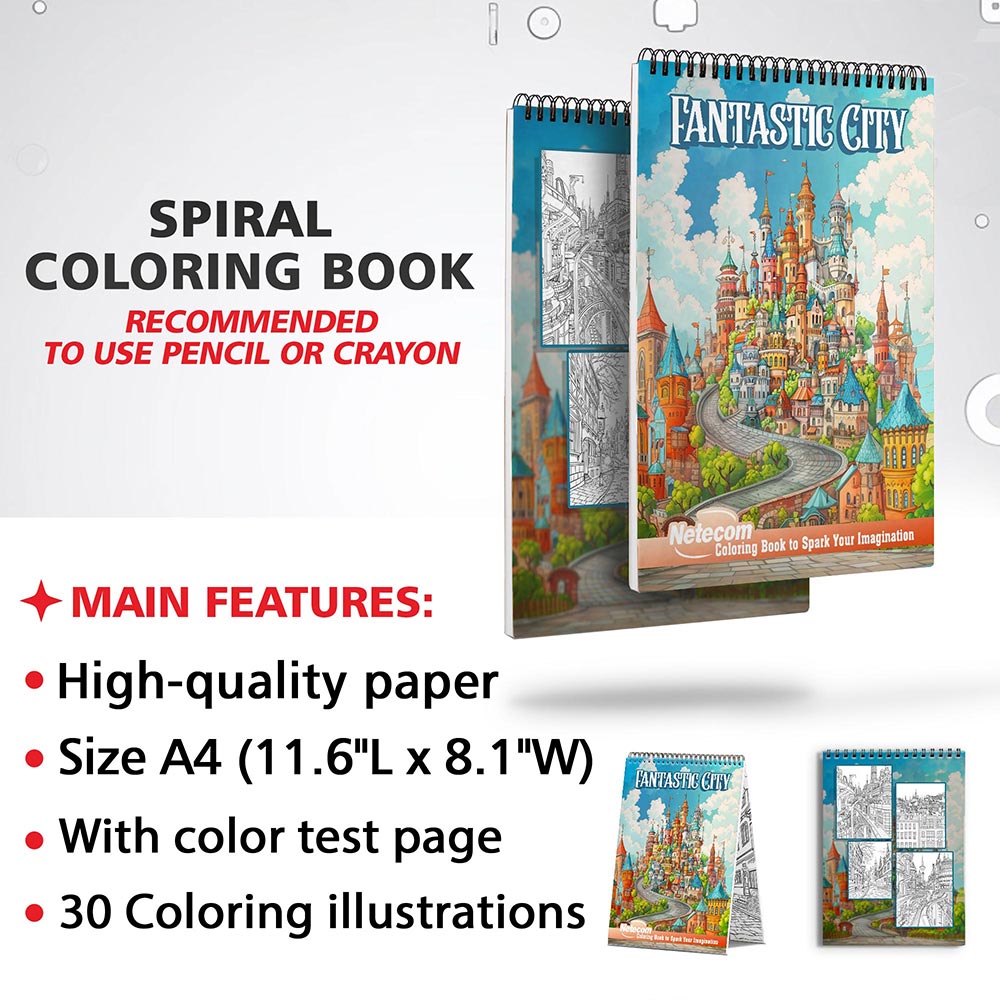 Netecom Fantastic City Coloring Sheets for Adults