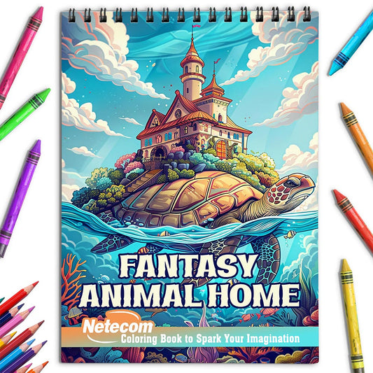 Netecom Fantasy Animal Home Coloring Book for Adults