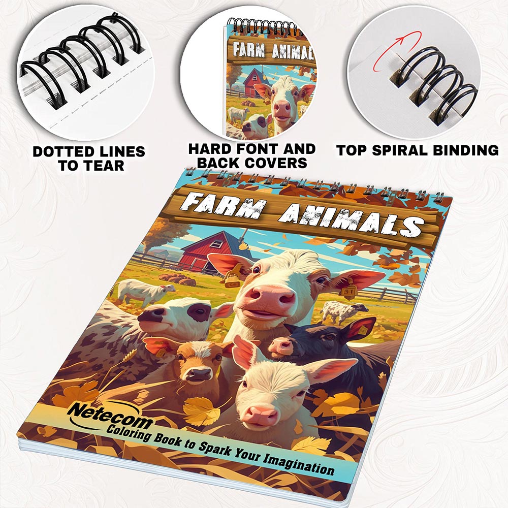 Netecom Farm Animals Coloring Pages for Adulst