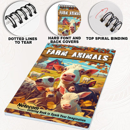 Netecom Farm Animals Coloring Pages for Adulst