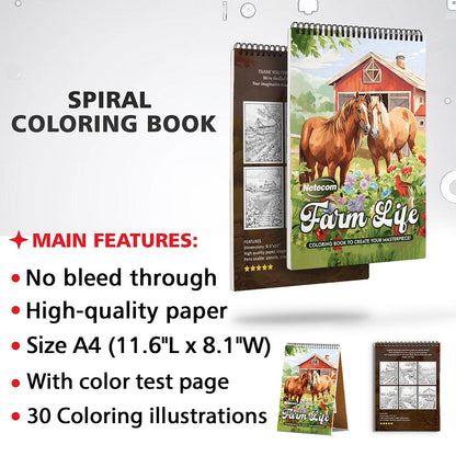 Netecom Farm Life Coloring Sheets for Adults