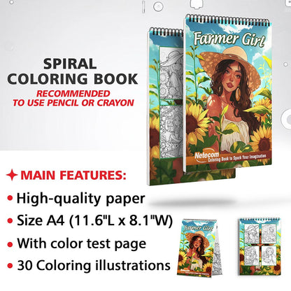 Netecom Farmer Girl Coloring Sheets for Adults