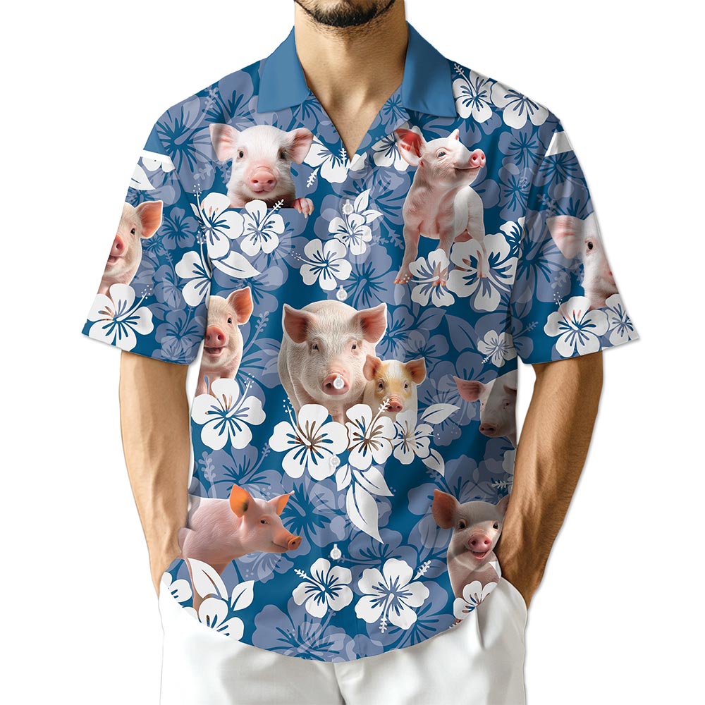 Netecom Farmer Pig Hawaiian Shirt for Men