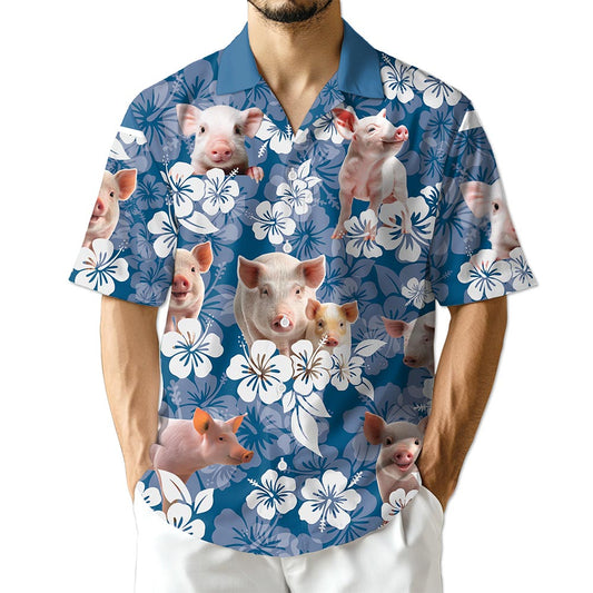 Netecom Farmer Pig Hawaiian Shirt for Men