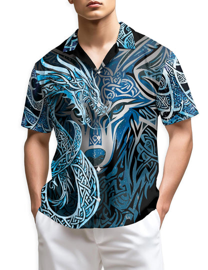 Netecom Fenrir Blue Hawaiian Shirt for Men