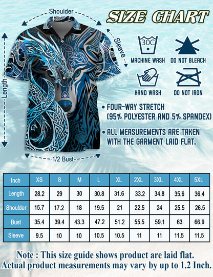 Netecom Fenrir Blue Hawaiian Shirt for Men, Button Down Summer Beach Short Sleeve, Fenrir Lover Gift, Sizes S-5XL