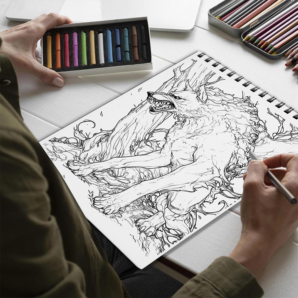 Netecom Fenrir Spiral Bound Coloring Book for Adults