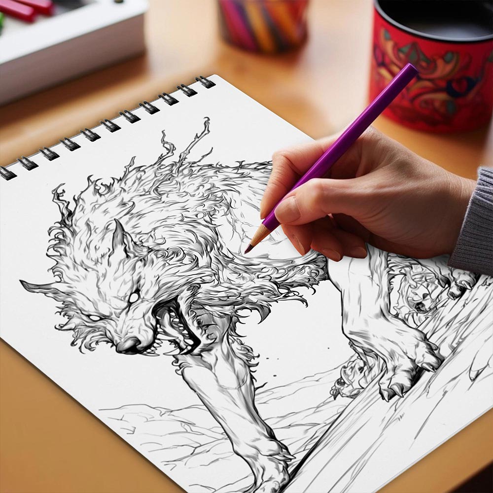 Netecom Fenrir Coloring Book Spiral Bound for Adults