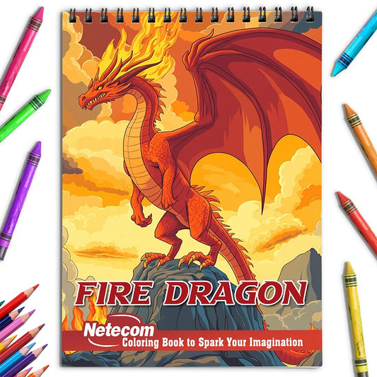 Netecom Fire Dragon Coloring Book for Adults
