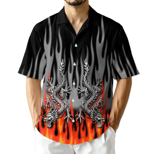 Netecom Fire Dragon Hawaiian Shirt for Men