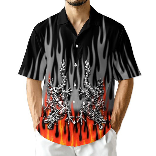 Netecom Fire Dragon Hawaiian Shirt for Men