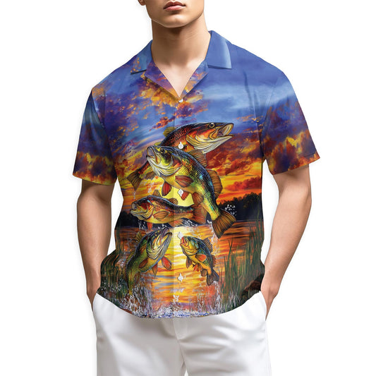 Netecom Fishing At Sunset Hawaiian Shirt for Men