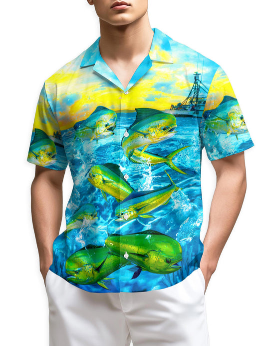Netecom Fishing Mahi-mahi Hawaiian Shirt for Men